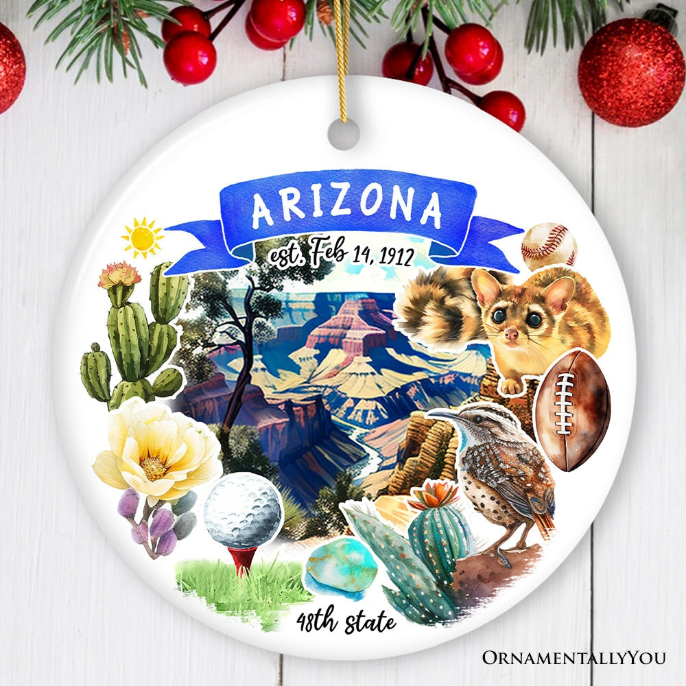 Artistic Arizona State Themes and Landmarks Christmas Ornament