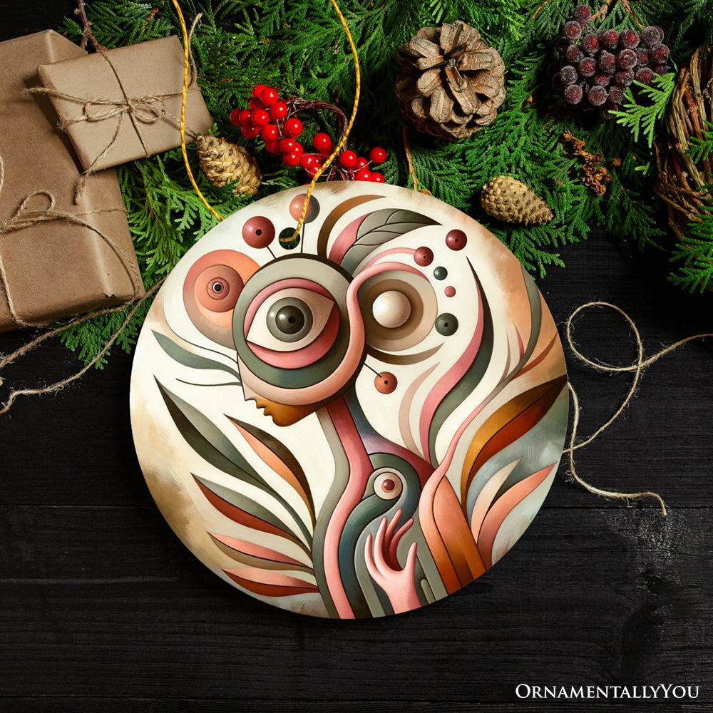 Modern Abstract Art Ceramic Ornament, Surrealism Painting Decor And Souvenir