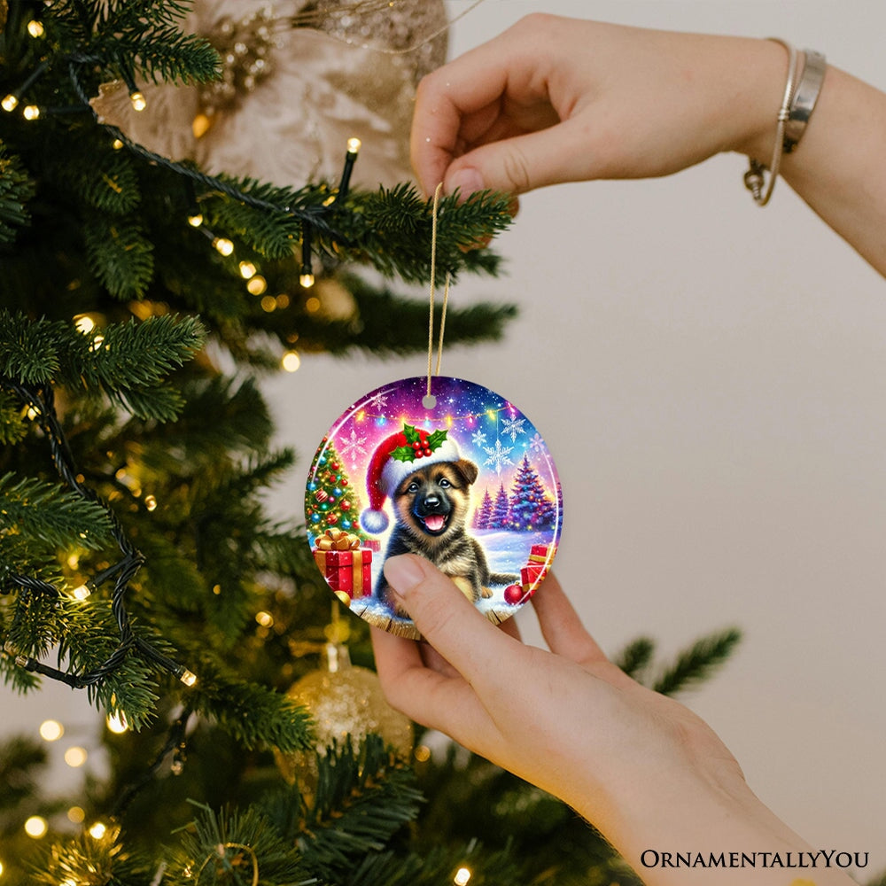 Winter Wonderland German Shepherd Ornament, Gift and Decor for Cozy Christmas