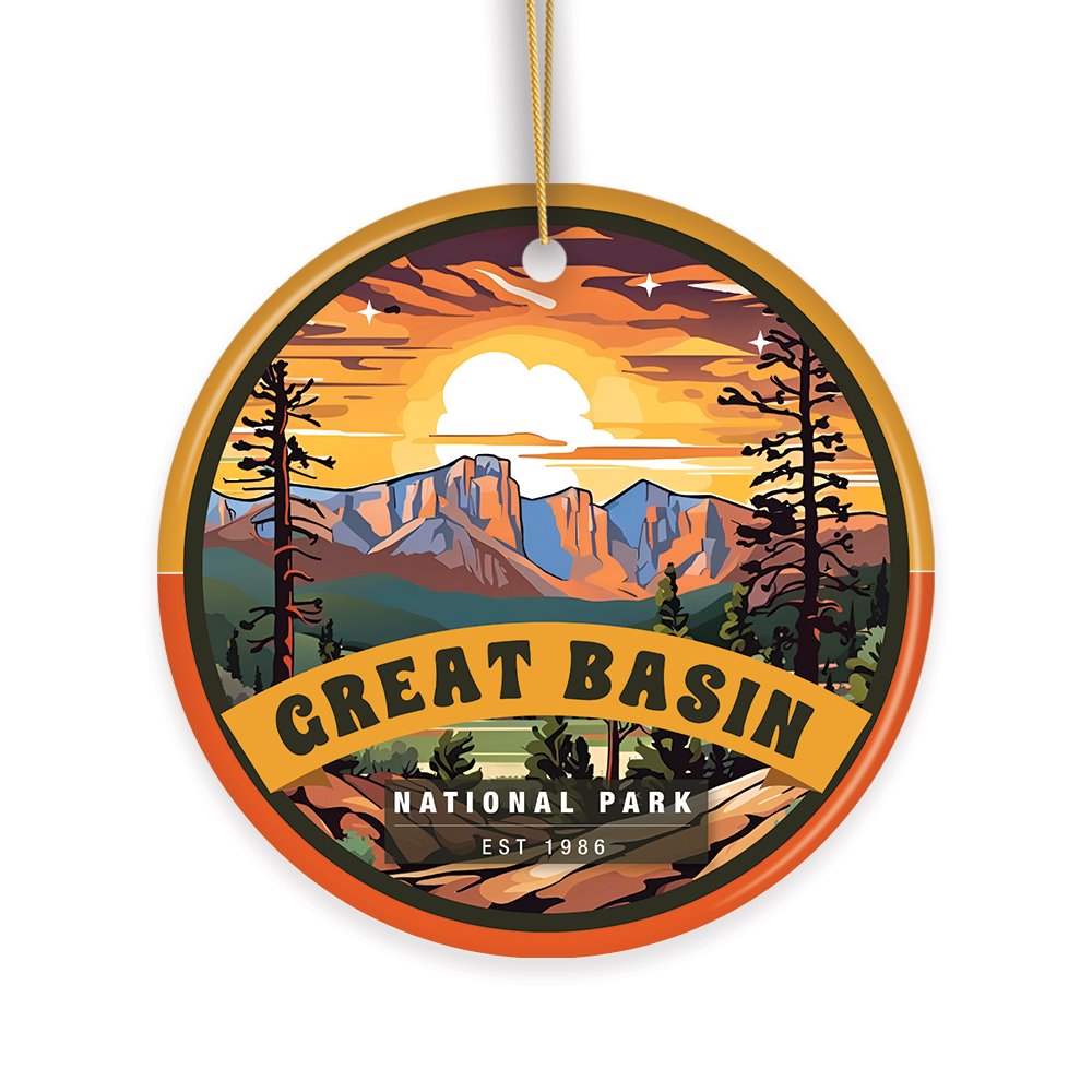 Great Basin National Park Retro Ornament, Nevada Traveler Souvenir and Gift