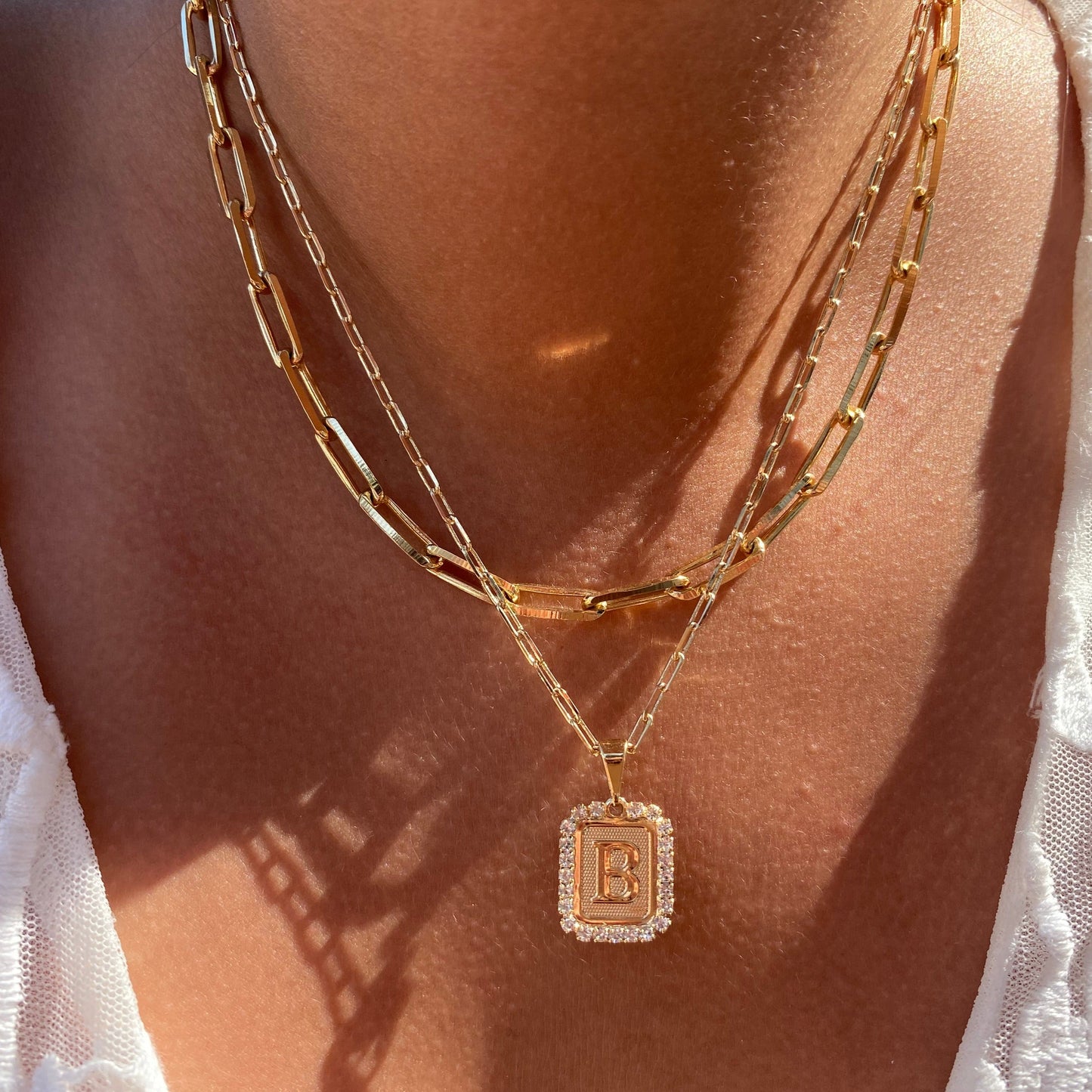 Initial Card Necklace