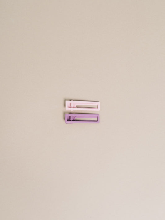 Lu Lu Hair Clips - Mauve + Pink