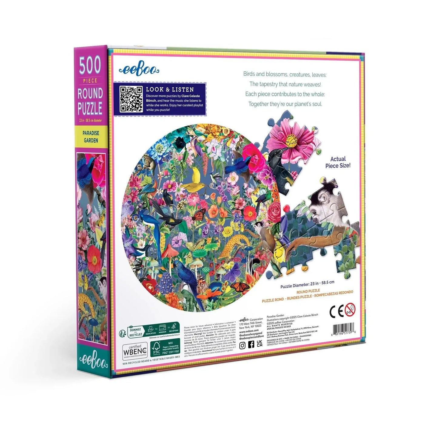 Paradise Garden 500 Piece Round Jigsaw Puzzle