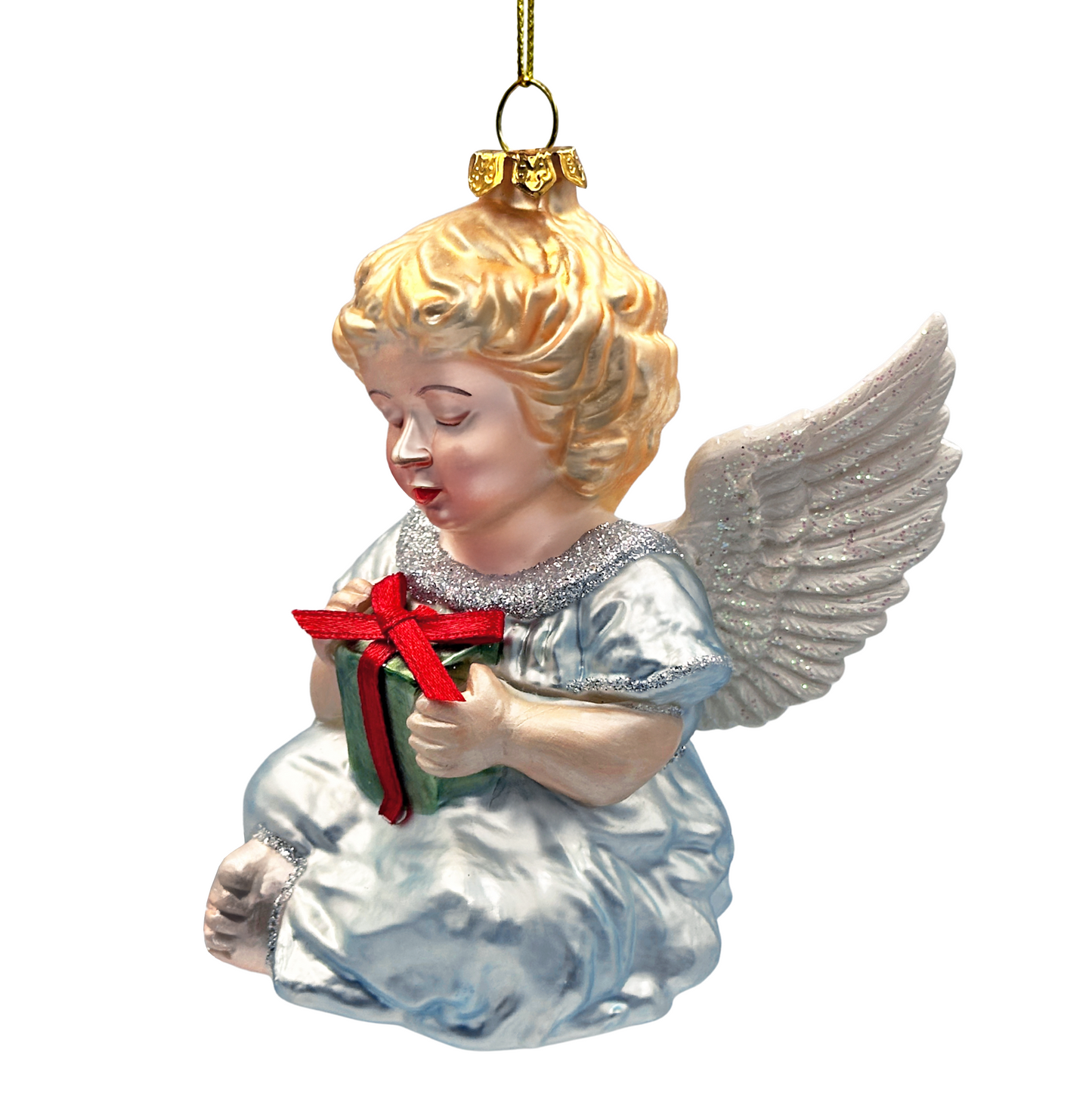 Vintage Angel Handpainted Classic Glass Christmas Ornament, Sentimental Faith Gift
