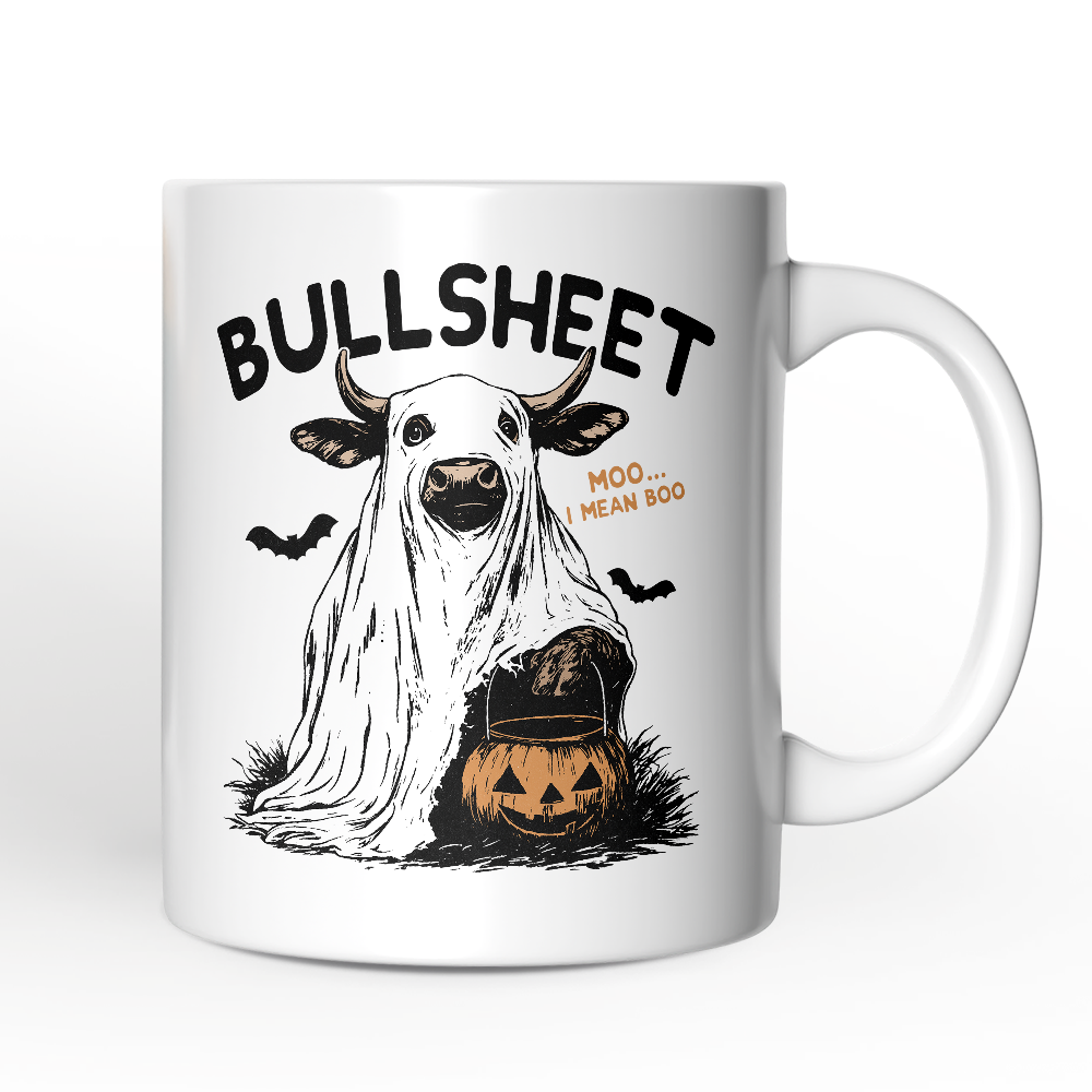Bullsheet Halloween Bull Personalized Mug, Hilarious Cow Gift with Custom Name