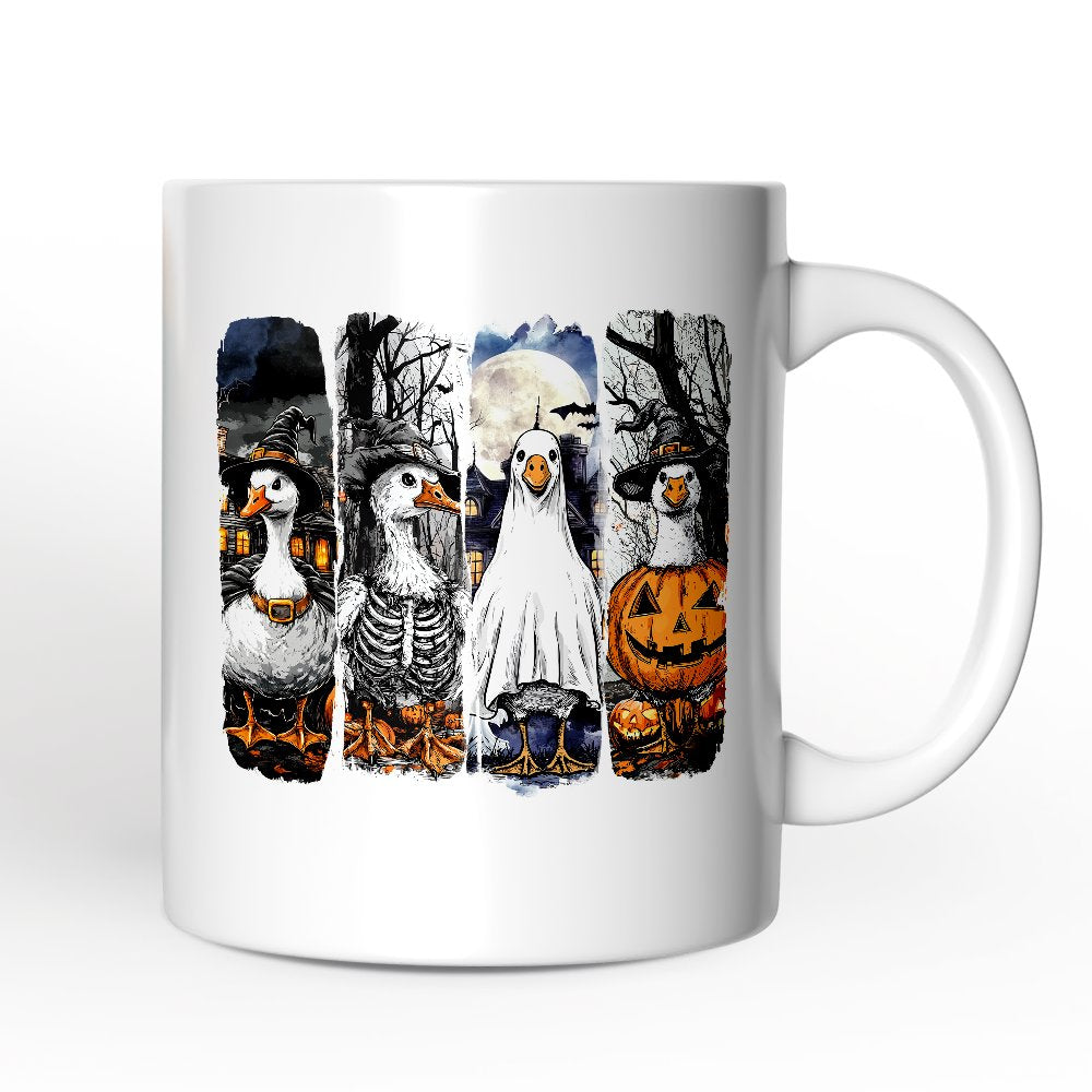 Halloween Goose in Costume Personalized Mug, Spooky Fall Geese Gift with Custom Name