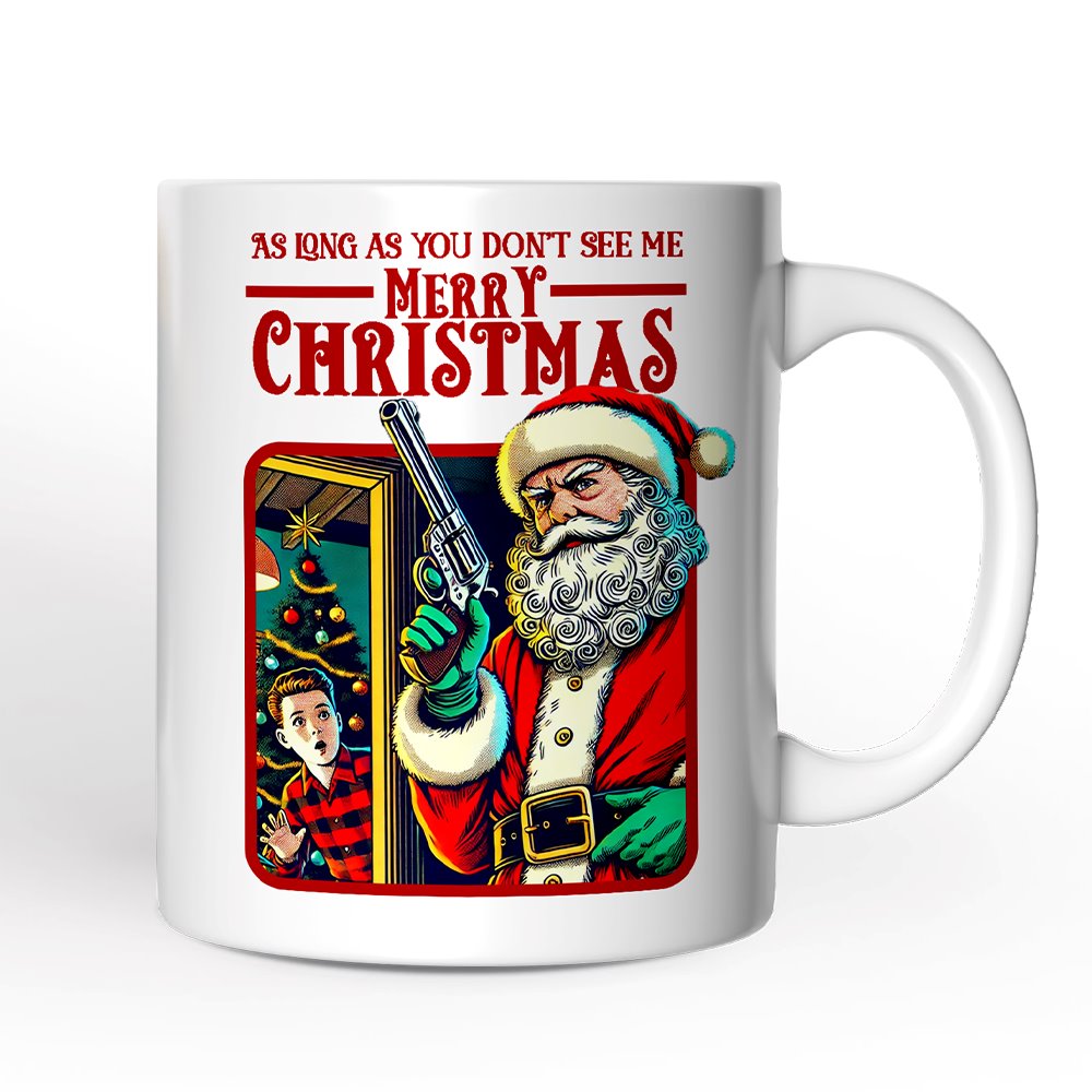 Bad Retro Santa Christmas Personalized Mug, Holiday Humor Gift with Custom Name