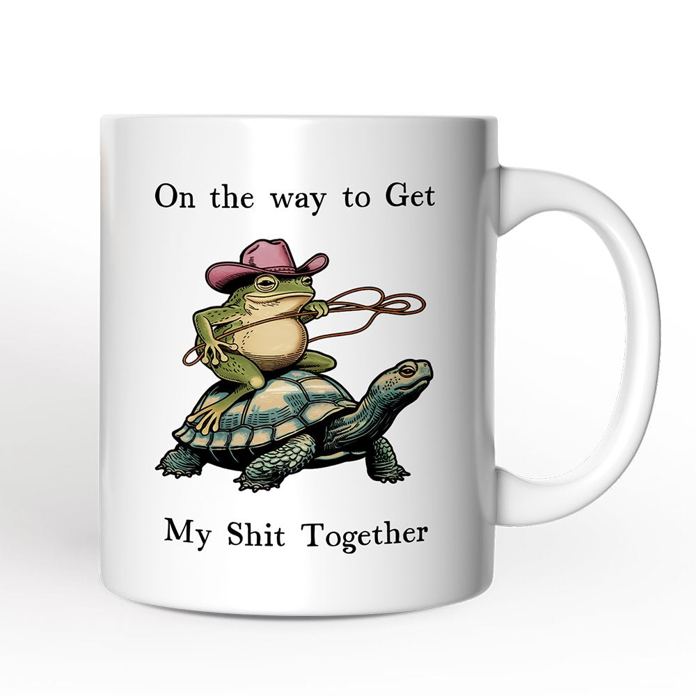 Cowboy Frog And Turtle Personalized Mug, Sarcastic Quote Gift With Custom Name