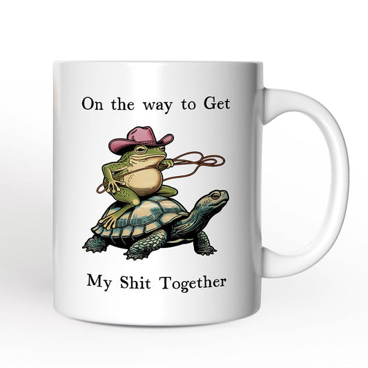 Cowboy Frog And Turtle Personalized Mug, Sarcastic Quote Gift With Custom Name