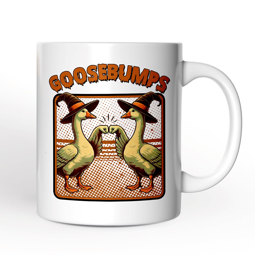 Goosebumps Personalized Mug, Retro Best Friend Halloween Goose Gift with Custom Names