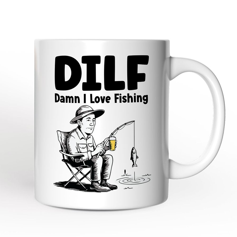 I Love Fishing Personalized Mug, Playful Fisherman Lover Man's Gift With Custom Name