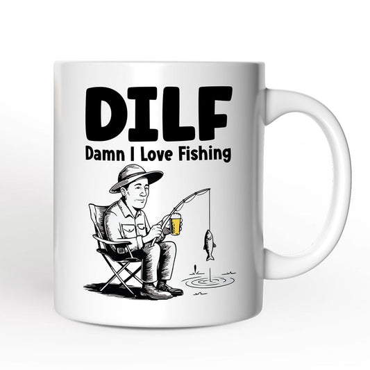 I Love Fishing Personalized Mug, Playful Fisherman Lover Man's Gift With Custom Name