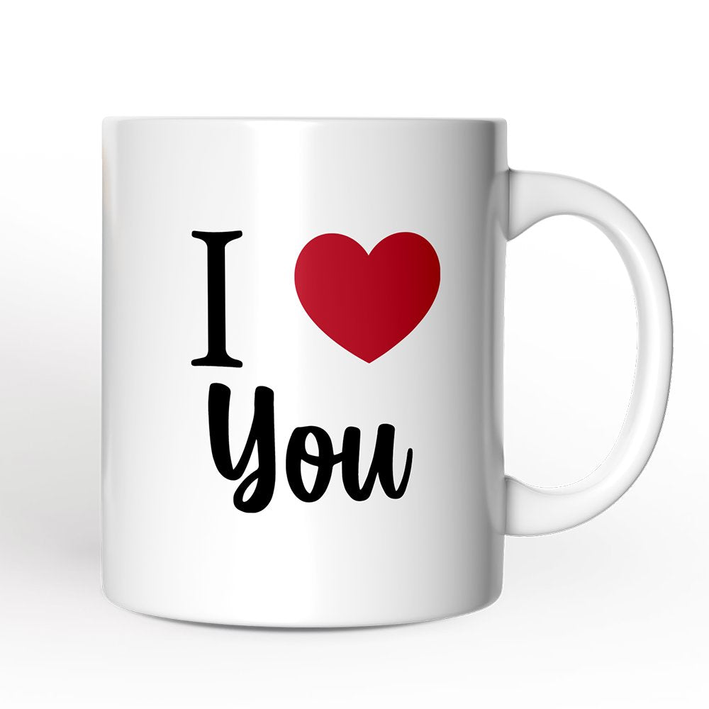 I Love You Personalized Mug, Romantic I Heart You Gift With Custom Name