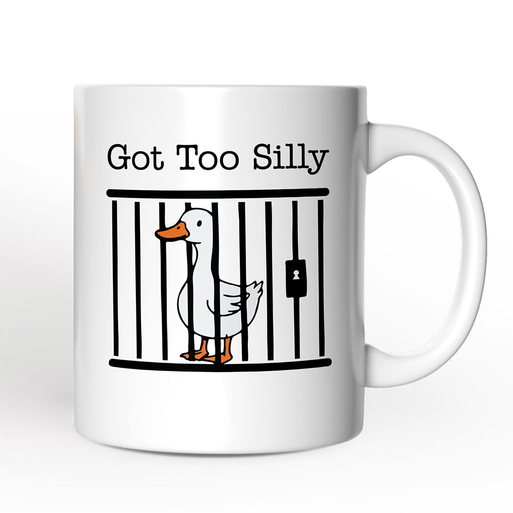 Jailed Goose Personalized Mug, Got Too Silly Funny Gift With Custom Name