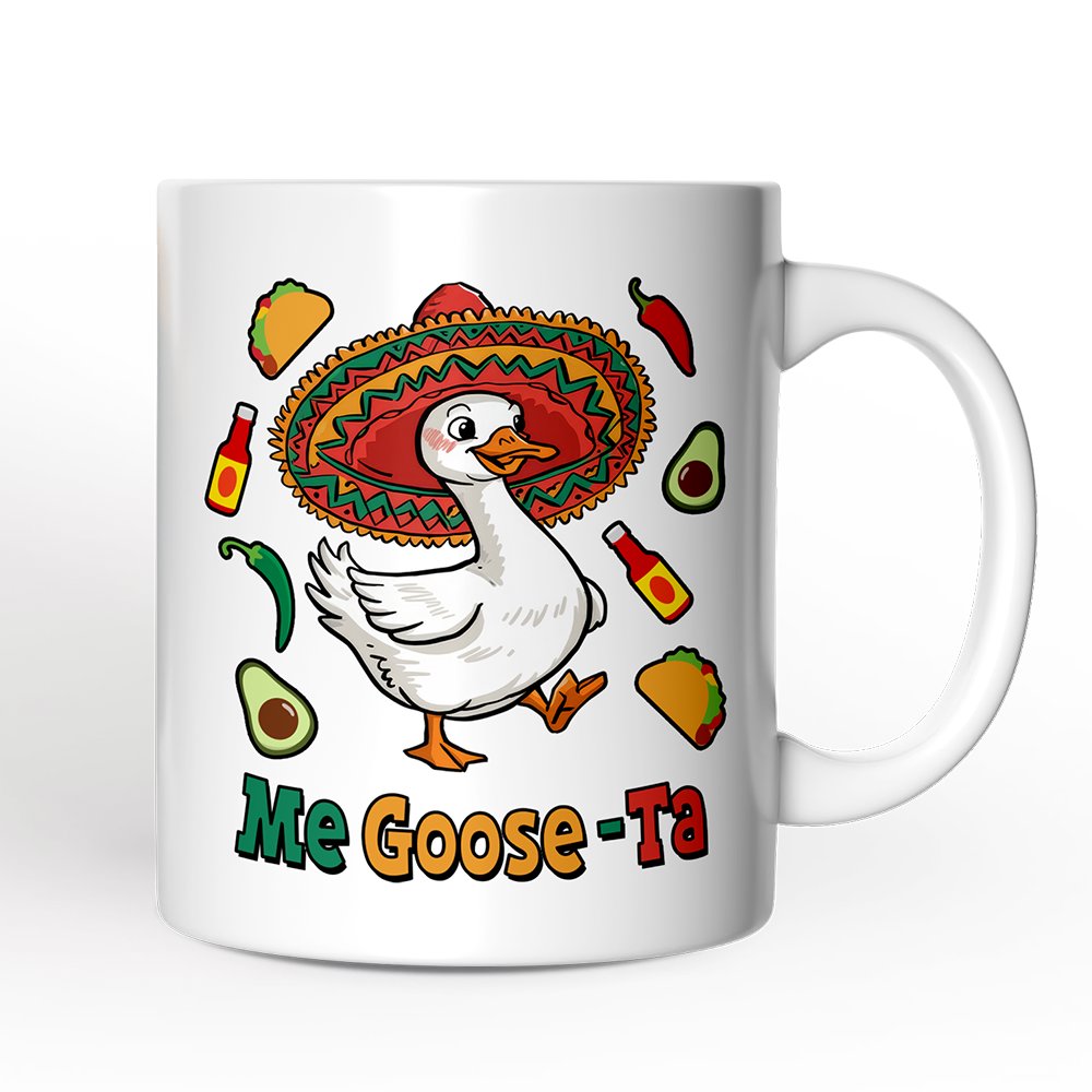 Me Goose-Ta Personalized Mug, Mexican Sombrero Goose Gift With Custom Name