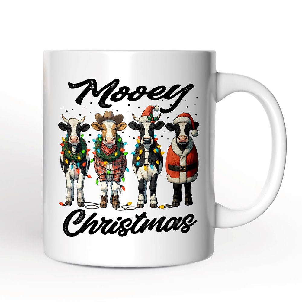 Mooey Christmas Personalized Mug, Cow Lover Gift with Custom Name