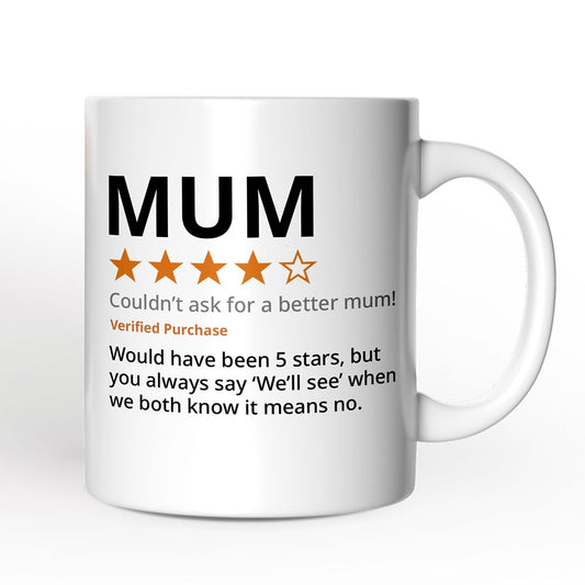 Mum Star Reviewed Personalized Mug, Playful Mother Gift With Custom Name