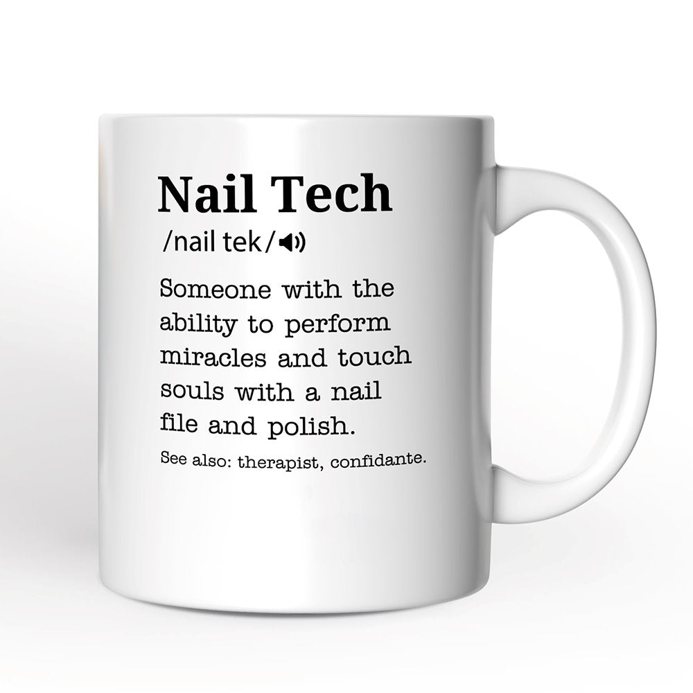 Nail Tech Definition Personalized Mug, Funny Nail Hustler Gift With Custom Name