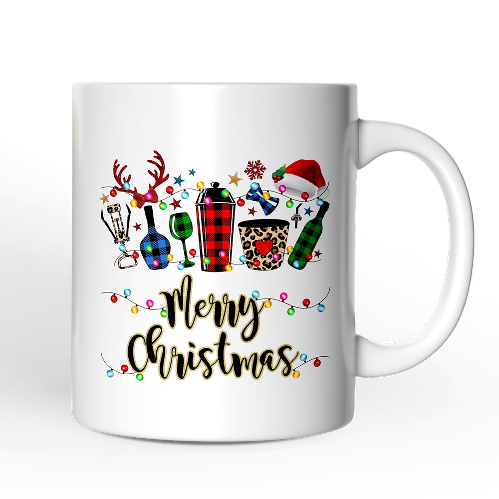 Personalized Mug Bartender Buffalo Plaid Christmas Gift