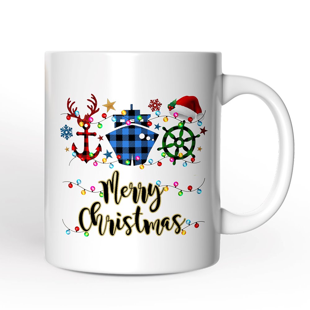 Personalized Mug Cruise Vacation Buffalo Plaid Christmas Gift