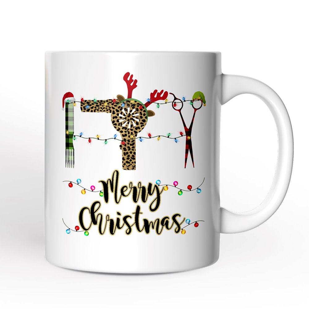 Personalized Mug Hairdresser Buffalo Plaid Christmas