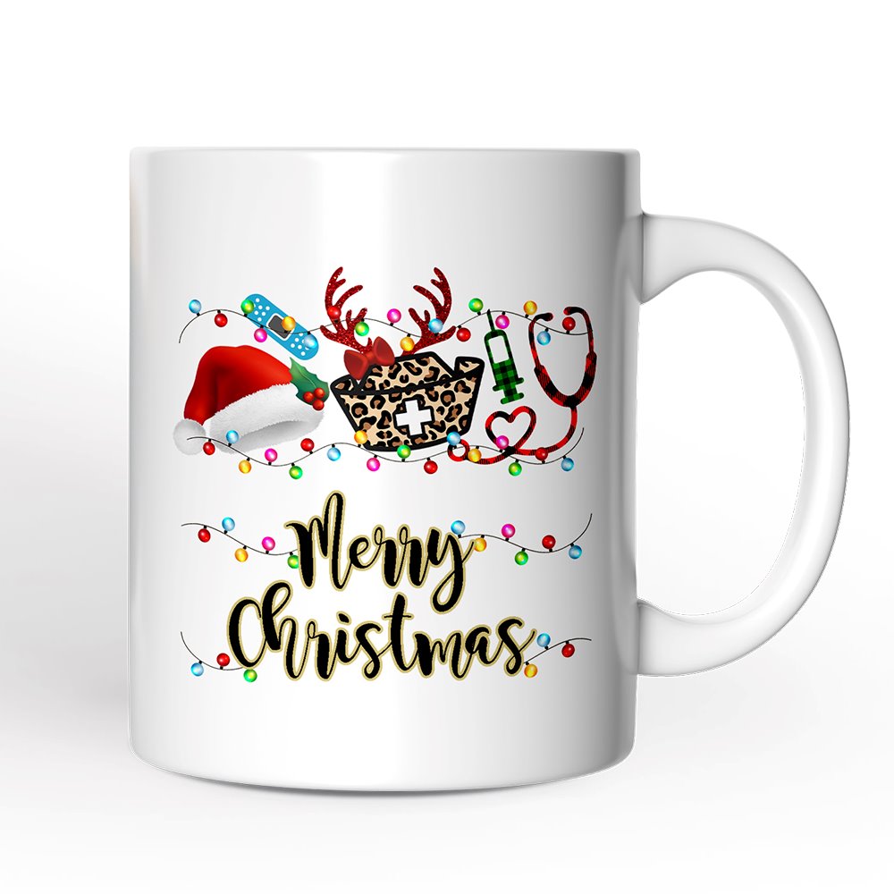 Personalized Mug Plaid Nurse Christmas, Gift for Medical Assistants and Hospital Technicians