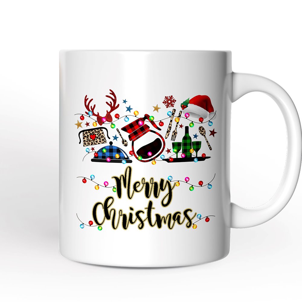 Personalized Mug Waitress Buffalo Plaid Christmas Gift