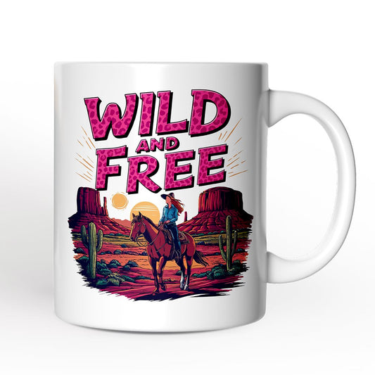 Wild And Free Western Personalized Mug, Woman Gift With Custom Name