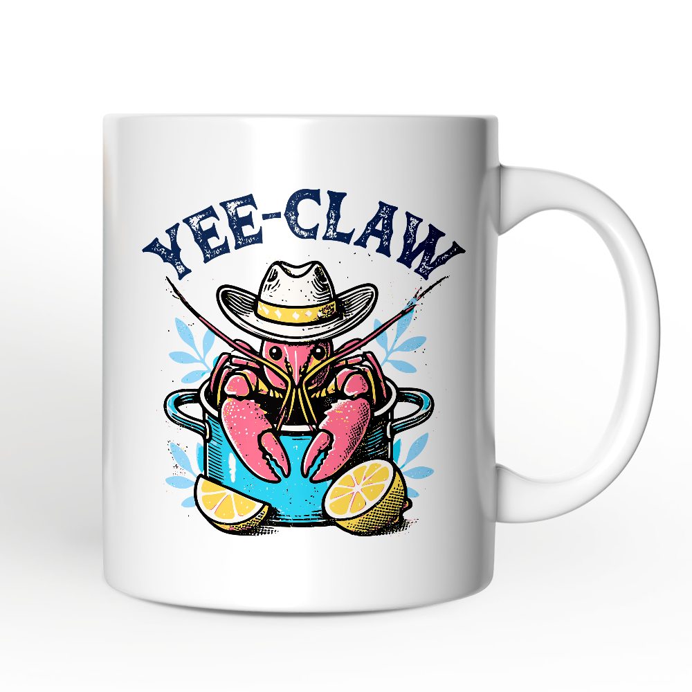 Crawfish Yee-Claw Western Cowboy Personalized Mug, Summer Boil Season Gift with Custom Name for Fisherman