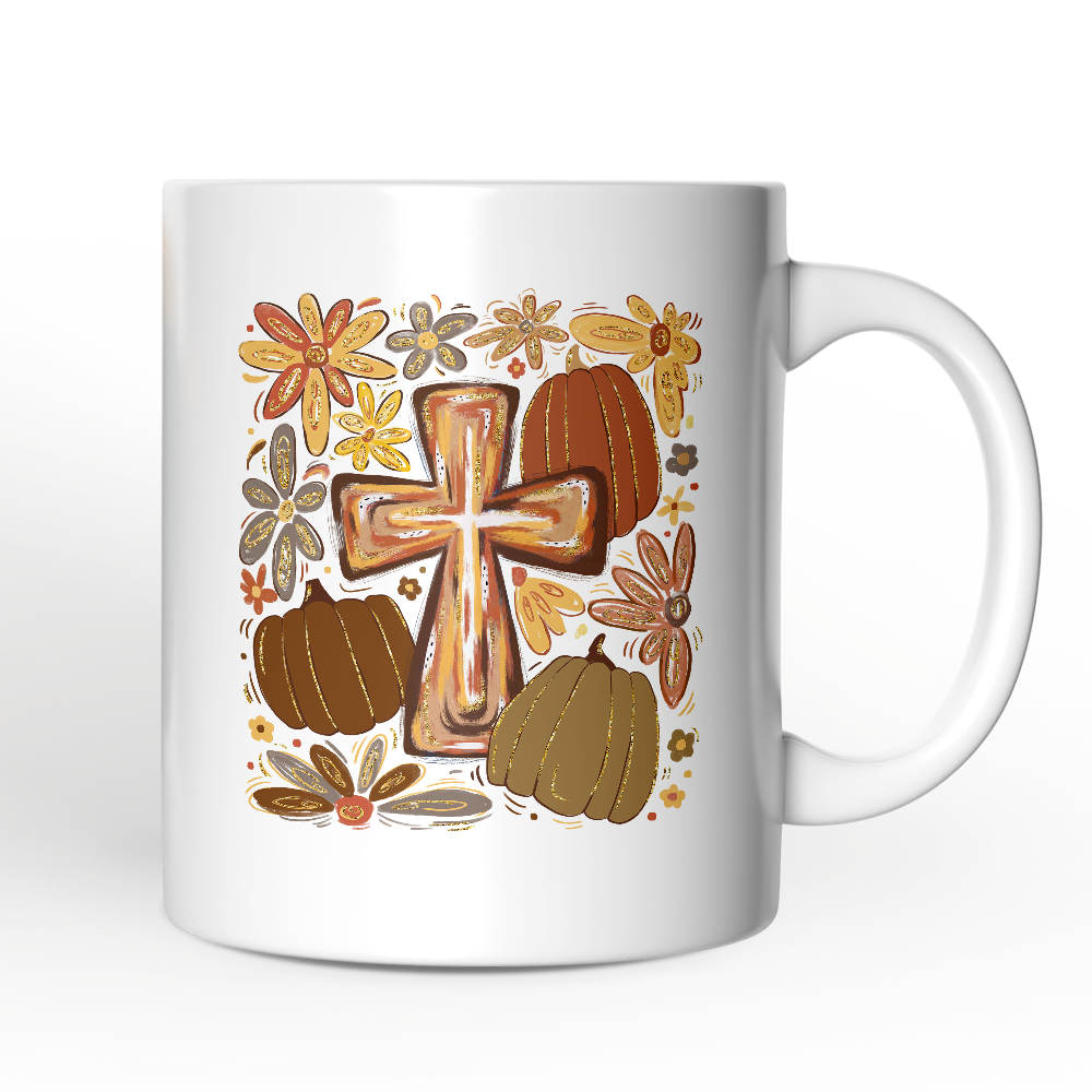 Fall Blessings Personalized Mug, Autumn Christian Faith Gift with Custom Name