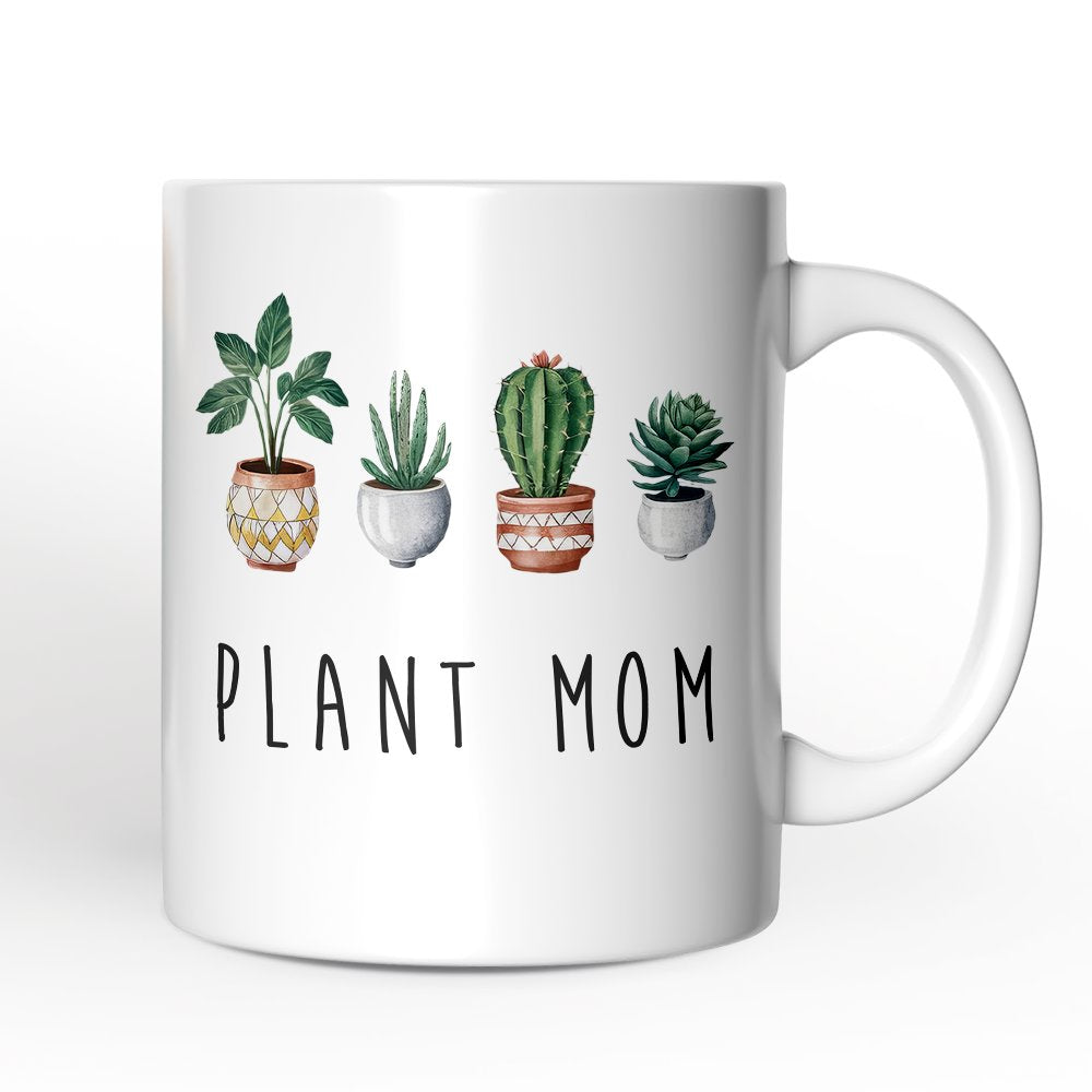 Minimalist Plant Mom Personalized Mug, Custom Gift with Name for Plant Lovers
