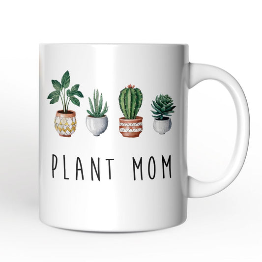 Minimalist Plant Mom Personalized Mug, Custom Gift with Name for Plant Lovers
