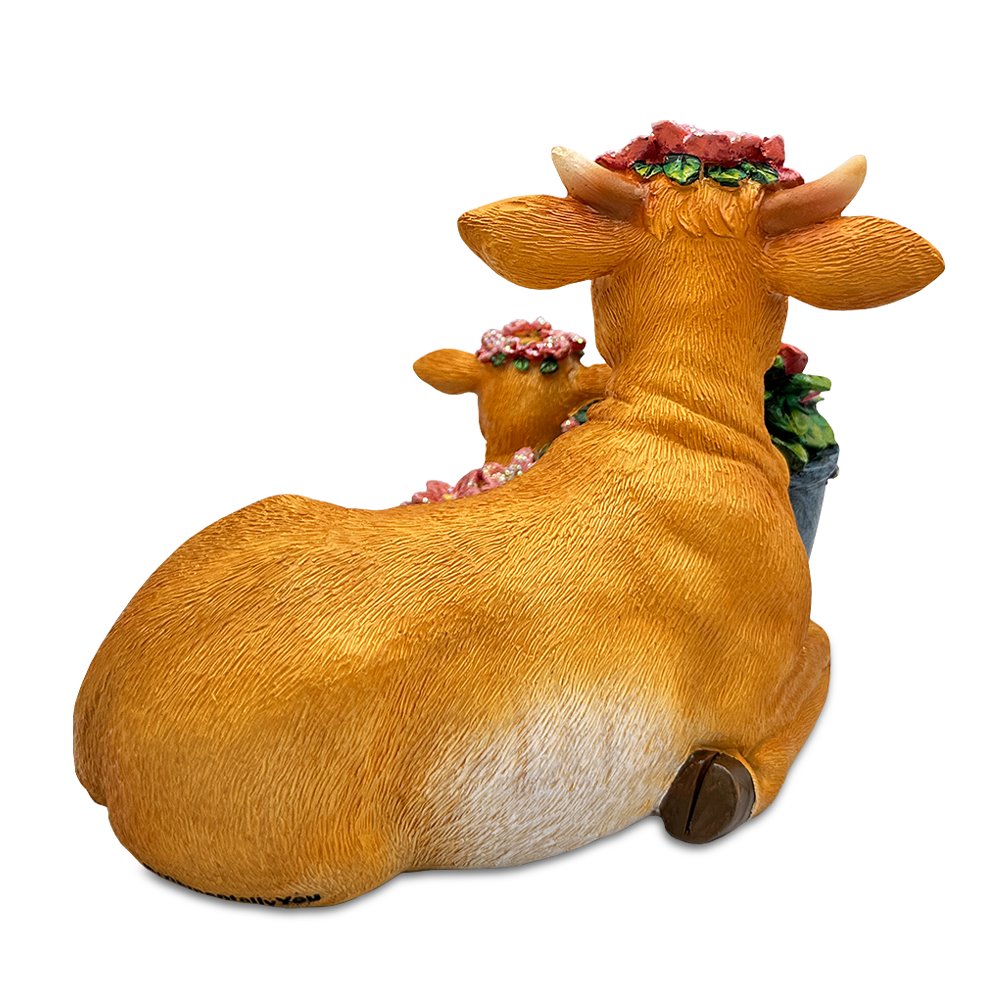 Best Mom Cow and Calf Charming Figurine, 6" Keepsake Jersey Statue and Motherās Day Gift