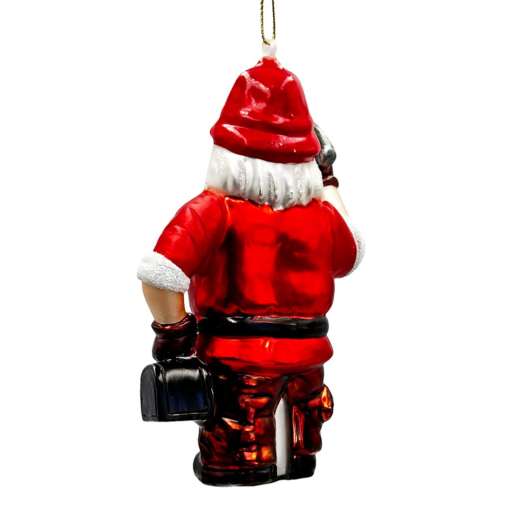 Handyman Santa Glass Ornament, Skilled Builder, Tradesman and Repairman Gift