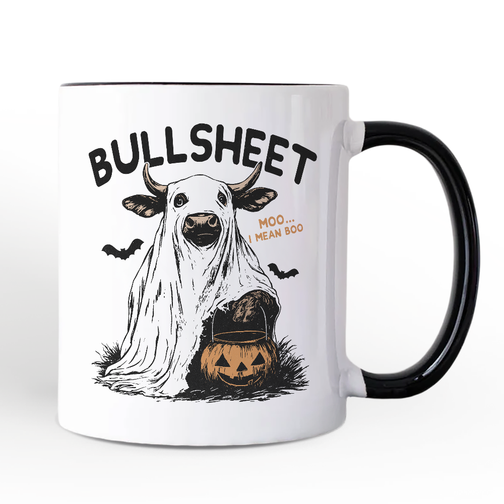 Bullsheet Halloween Bull Personalized Mug, Hilarious Cow Gift with Custom Name
