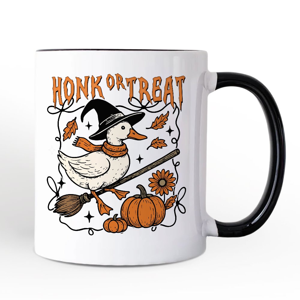 Honk or Treat Goose Personalized Mug, Hilarious Halloween Gift with Custom Name