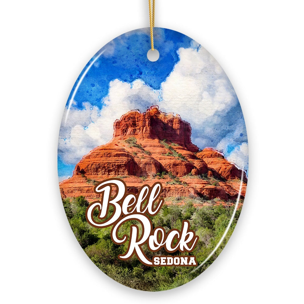 Bell Rock Sedona Ceramic Ornament, Arizona Landmark Souvenir Christmas Decoration for Hikers