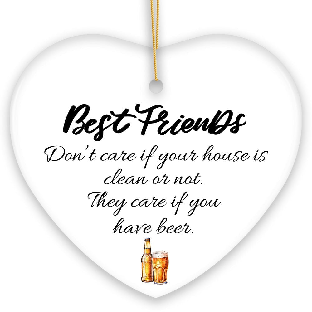 Best Friends Just Want Your Wine or Beer Ornament, Funny Friendship Christmas Gift