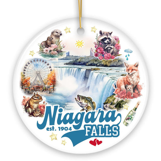 Classically Artistic Niagara Falls Art Ornament, Canadian and New York Paradise Souvenir