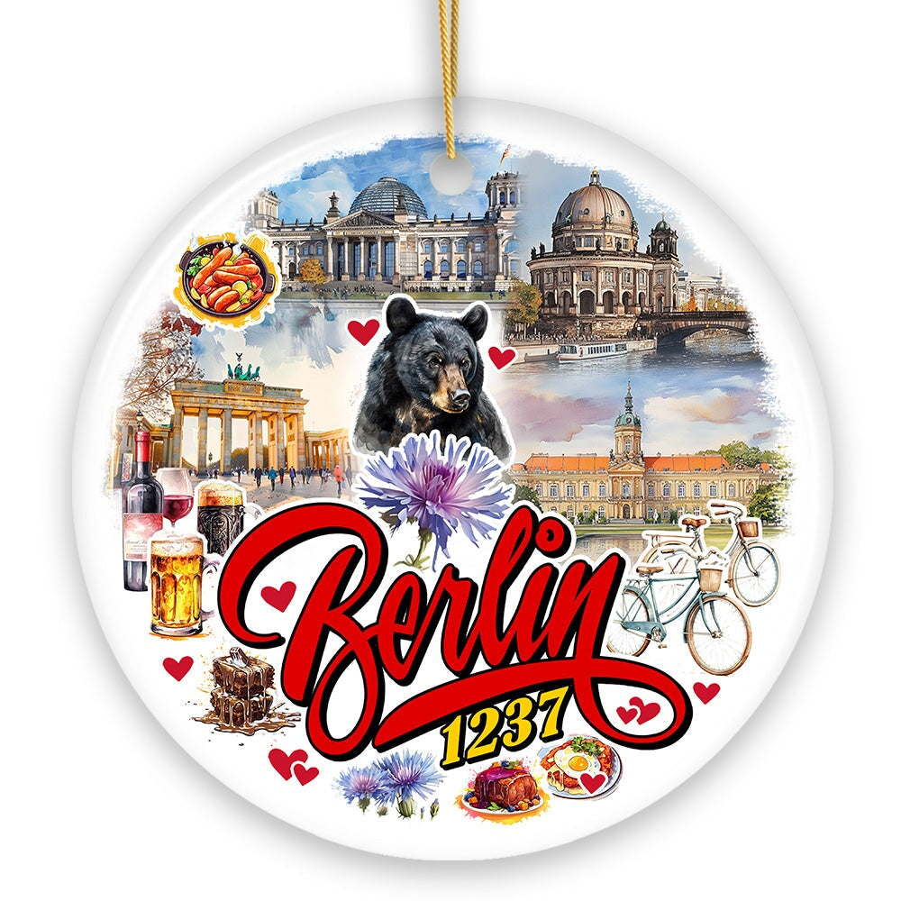 Culturally Artistic Berlin City Ceramic Ornament, Germany Historical Heritage Christmas Gift and Souvenir