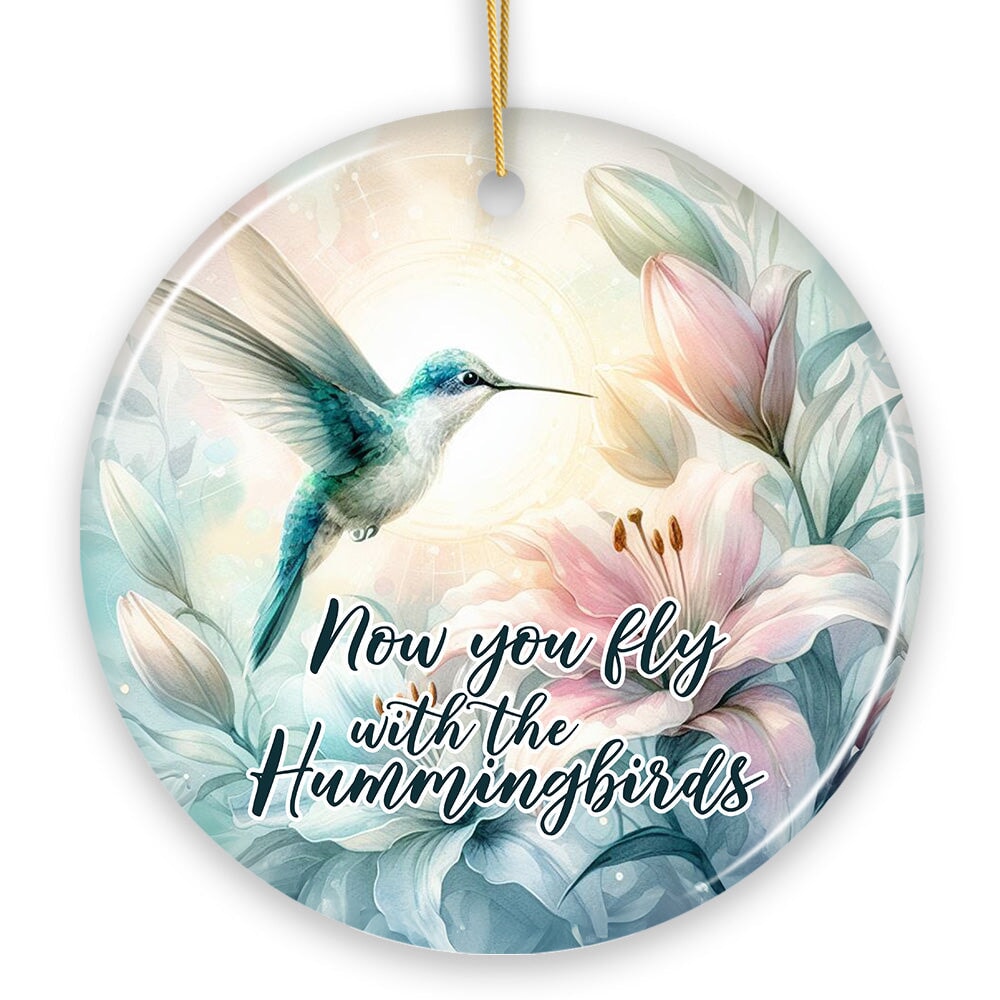 Ethereal Fly with the Hummingbirds Ornament, Remembrance Gift