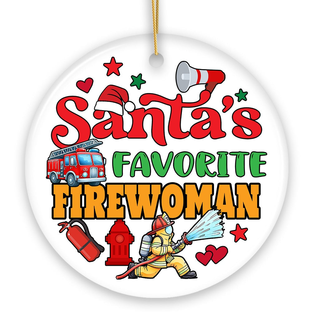 Santa's Favorite Firefighter Christmas Ornament, Funny Appreciation Gift