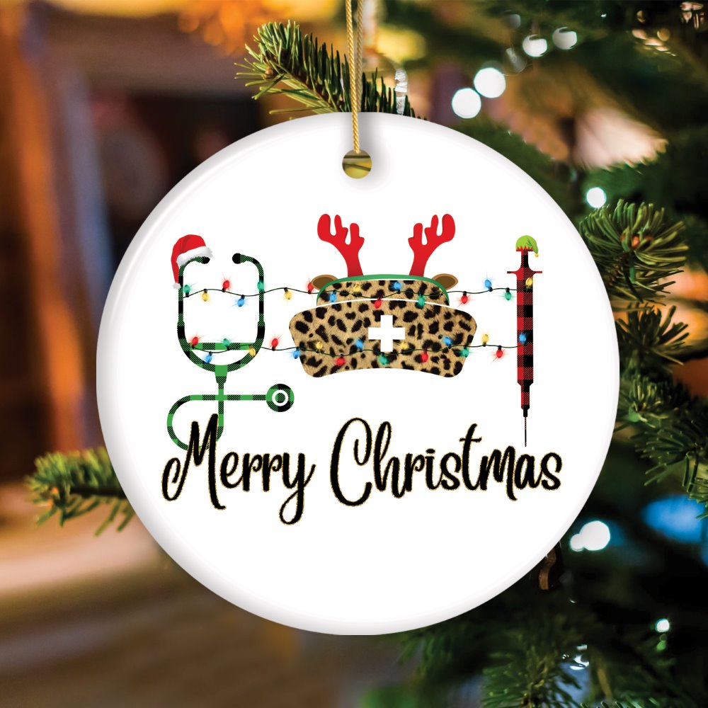 Cute Christmas Ornament Nursing Set, Bundle of Four Nurse Themed Gifts