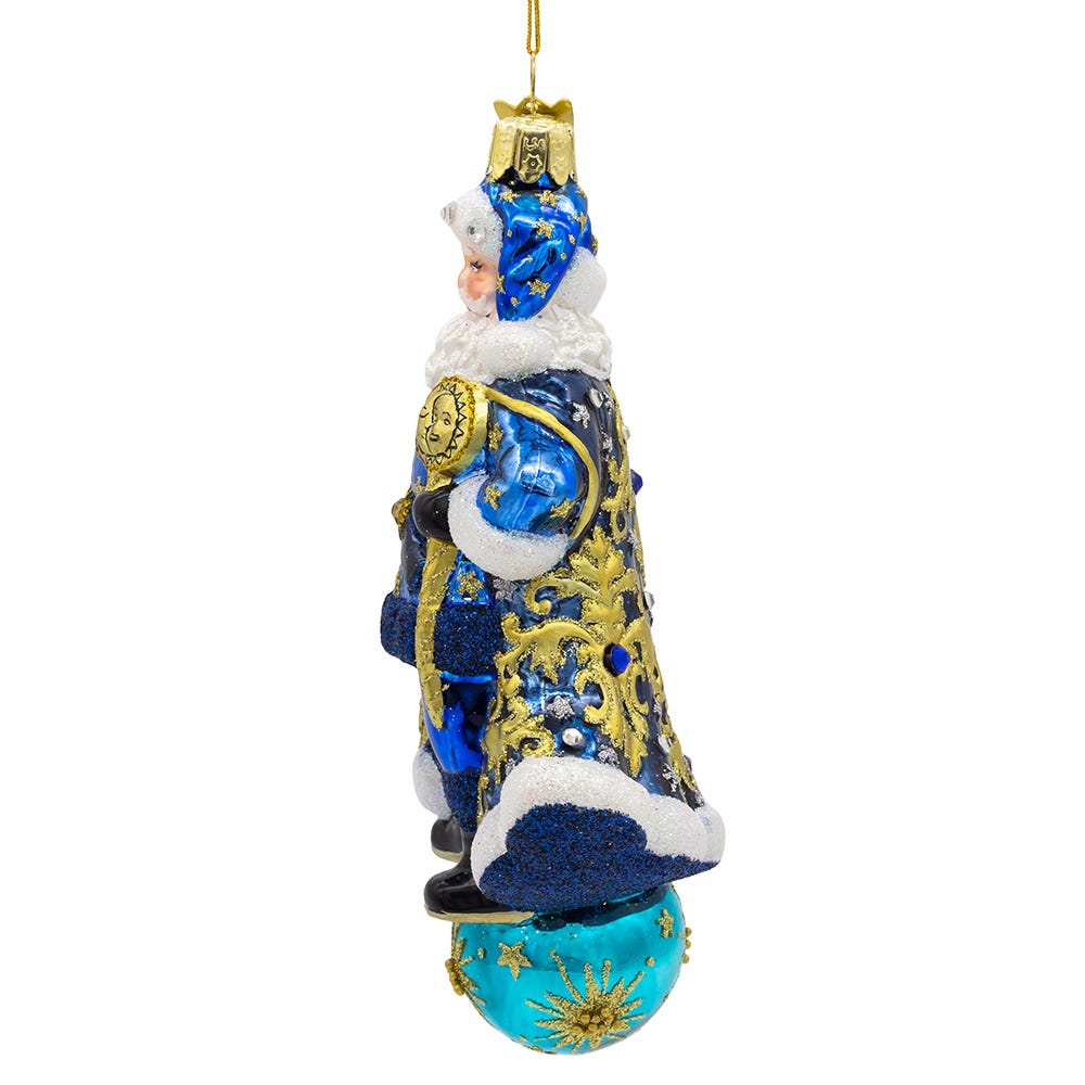 Bellissimo Glass Celestial Santa Ornament