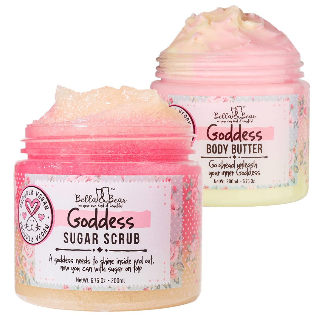 Bella & Bear Goddess Gift Set - 3-in-1 Body Scrub & Goddess Body Butter
