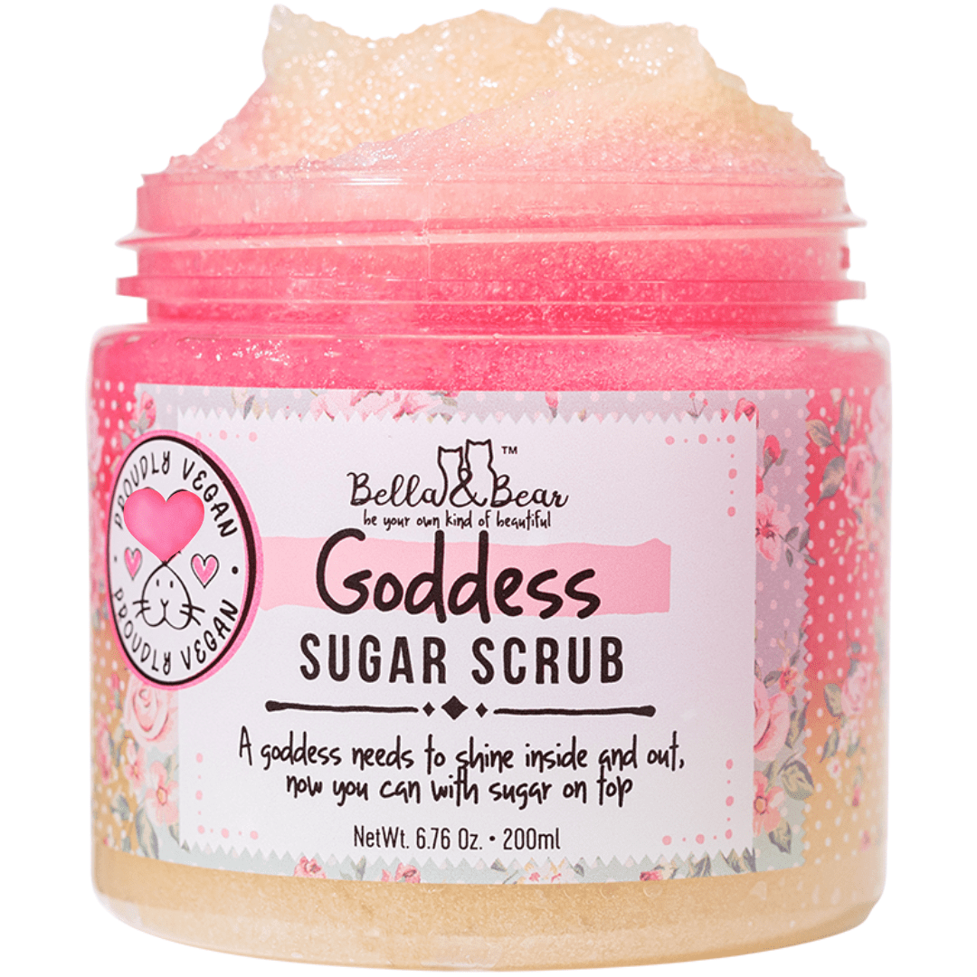Bella & Bear Goddess Tropical Scented 2 in 1 Foaming Shower Gel & Bubble Bath, Lip Care Set, & Moisturizing Exfoliating Body Scrub Gift Set