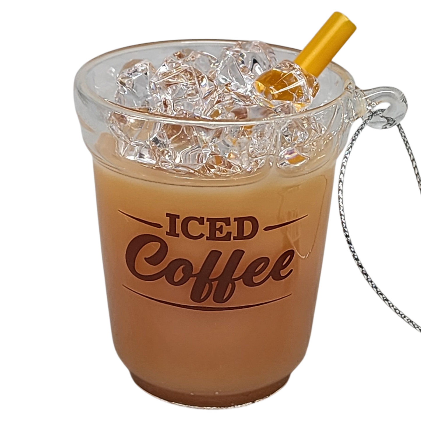 Liquid-Filled Glass Iced Coffee Ornament