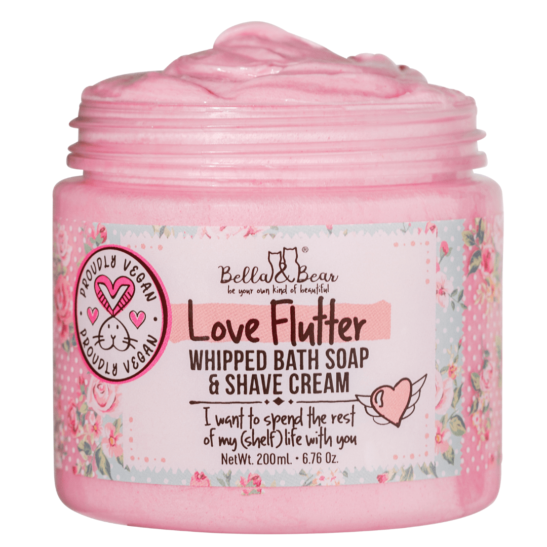 Bella & Bear Love Flutter Gift Set | Body Scrub | Bath Soap | Body Butter - Valentines Gift Set