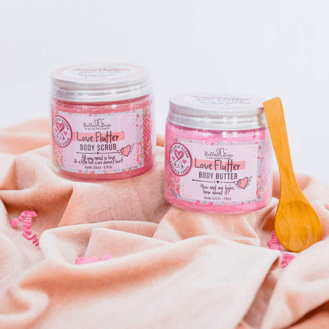 Bella & Bear Love Flutter Gift Set | Body Scrub | Body Butter | Gift