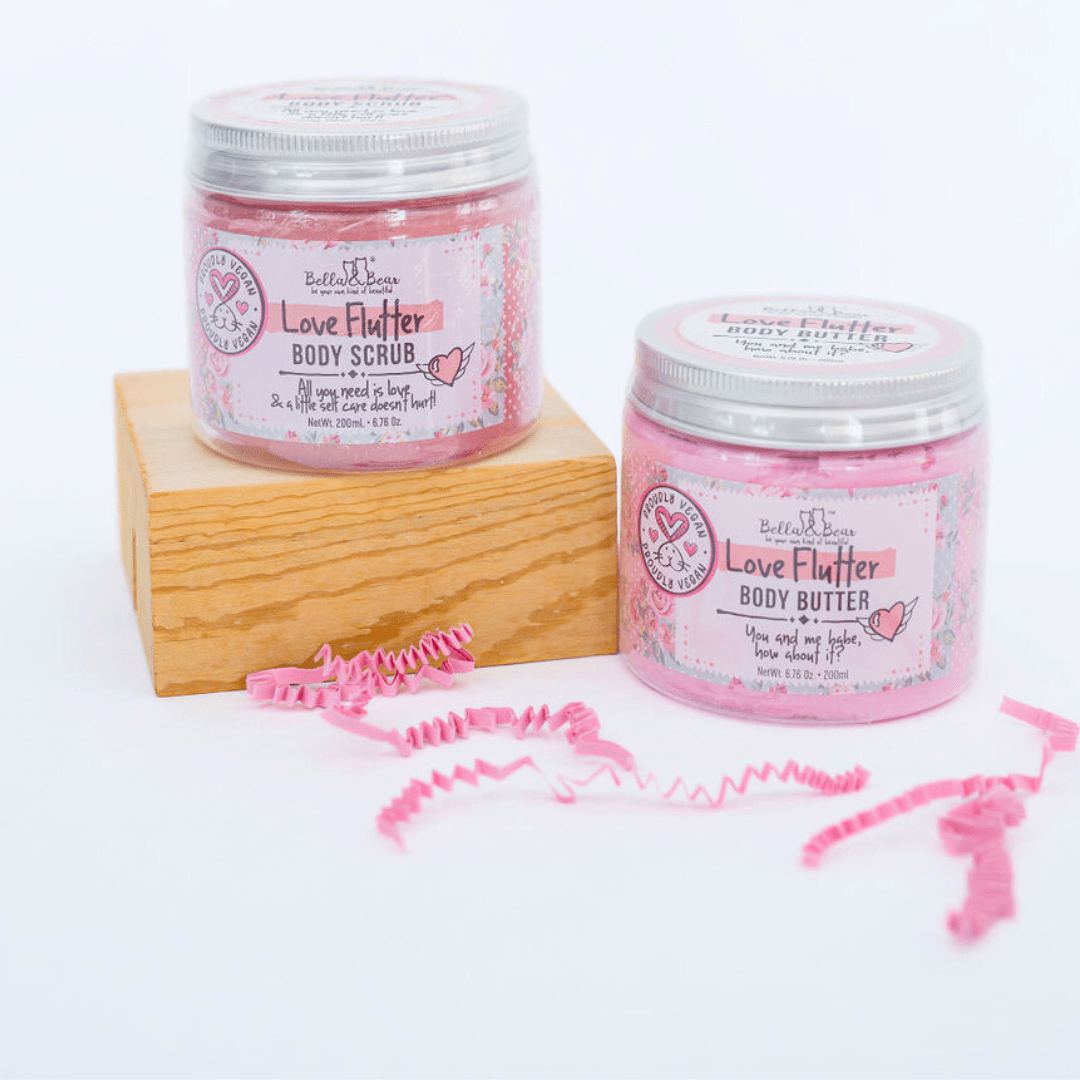Bella & Bear Love Flutter Gift Set | Body Scrub | Body Butter | Gift
